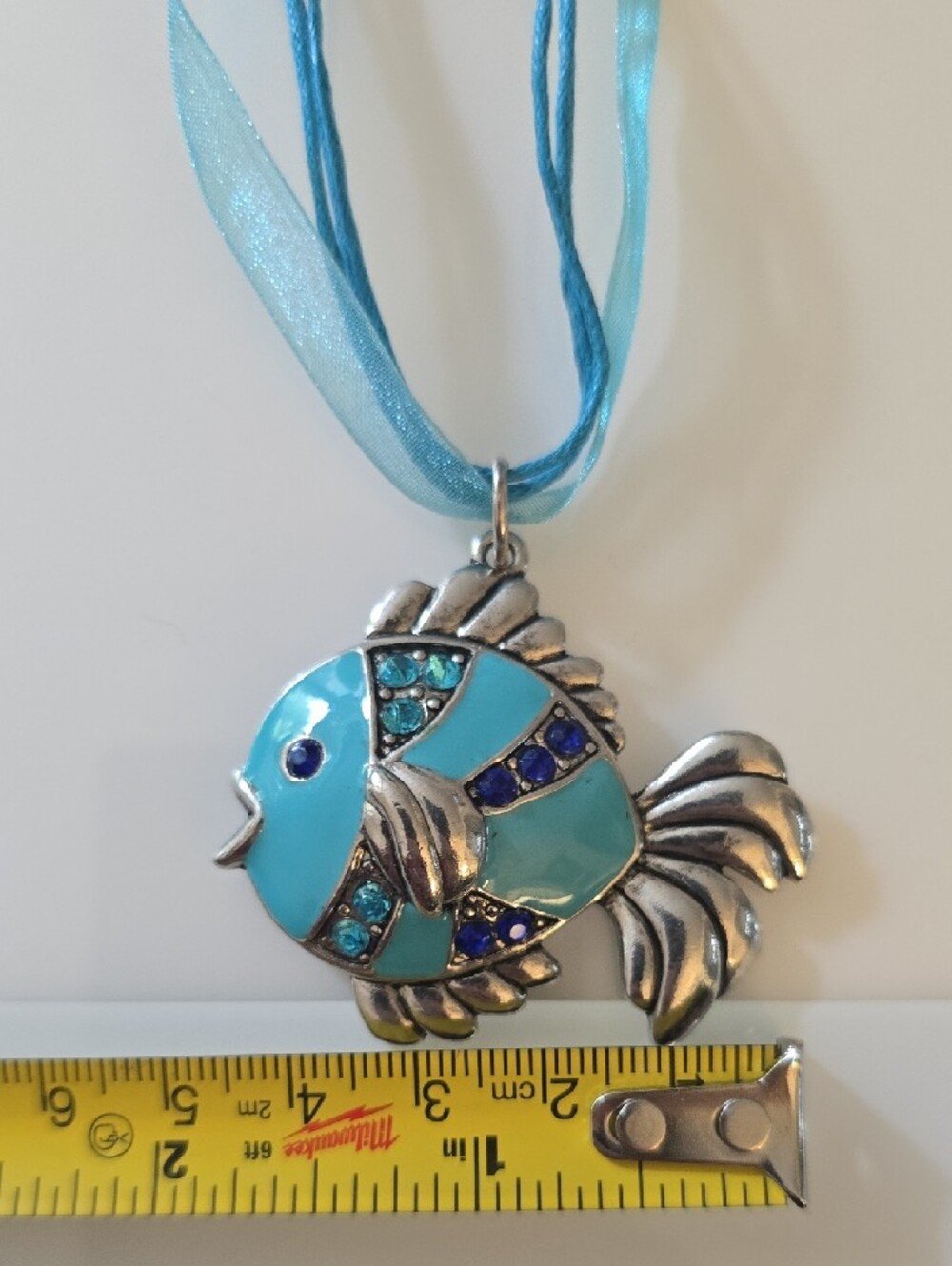 Blue Fish Pendant Necklace - Picture 4 of 6